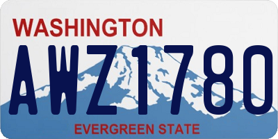 WA license plate AWZ1780