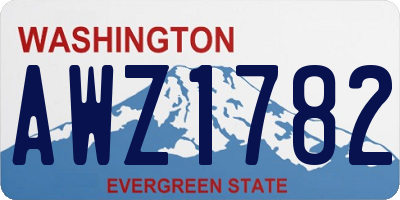 WA license plate AWZ1782