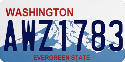 WA license plate AWZ1783