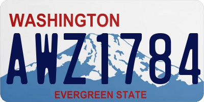 WA license plate AWZ1784