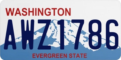 WA license plate AWZ1786