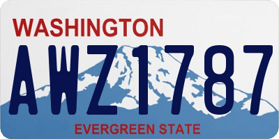 WA license plate AWZ1787