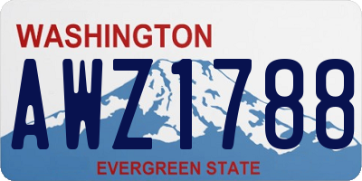 WA license plate AWZ1788