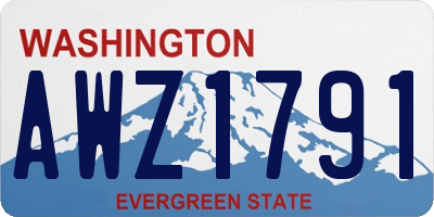 WA license plate AWZ1791