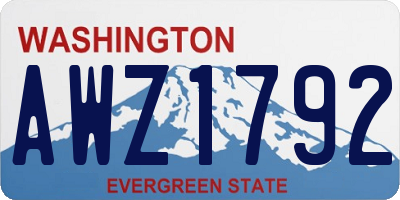 WA license plate AWZ1792