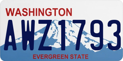 WA license plate AWZ1793