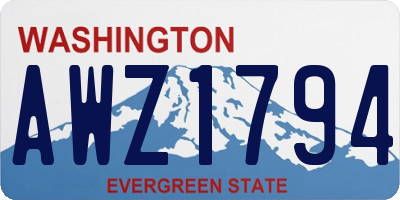 WA license plate AWZ1794