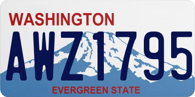 WA license plate AWZ1795
