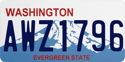 WA license plate AWZ1796