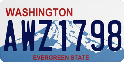 WA license plate AWZ1798