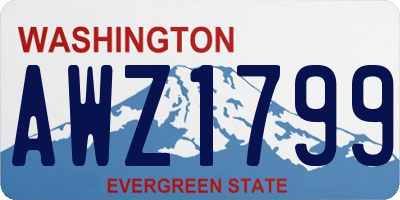 WA license plate AWZ1799