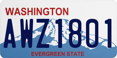 WA license plate AWZ1801