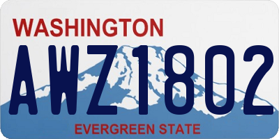 WA license plate AWZ1802