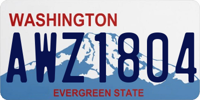 WA license plate AWZ1804