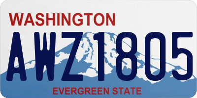 WA license plate AWZ1805