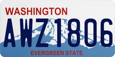 WA license plate AWZ1806