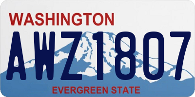 WA license plate AWZ1807