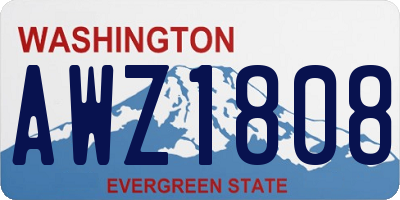 WA license plate AWZ1808