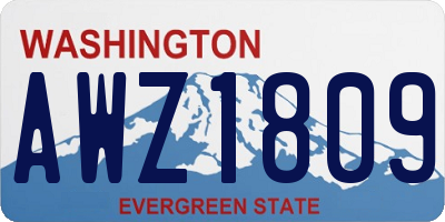 WA license plate AWZ1809