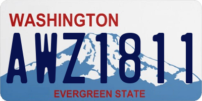 WA license plate AWZ1811