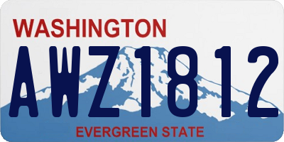 WA license plate AWZ1812