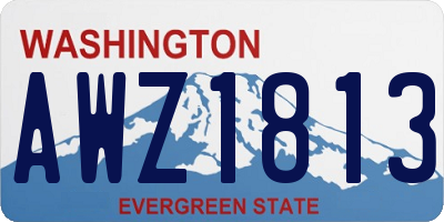 WA license plate AWZ1813