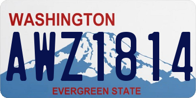 WA license plate AWZ1814
