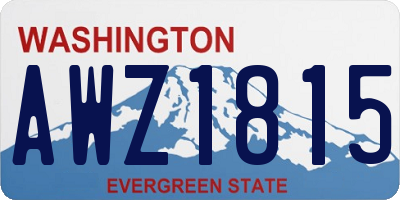 WA license plate AWZ1815