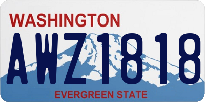 WA license plate AWZ1818