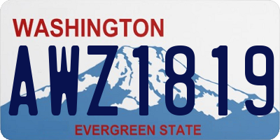 WA license plate AWZ1819