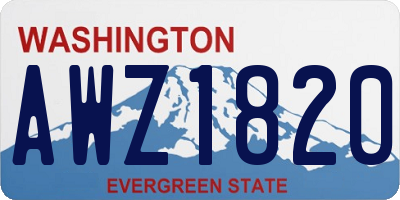 WA license plate AWZ1820