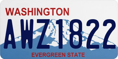 WA license plate AWZ1822