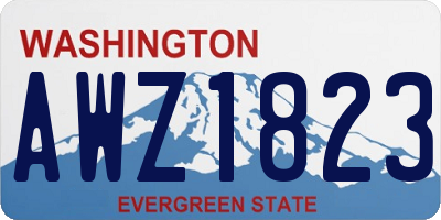 WA license plate AWZ1823