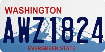 WA license plate AWZ1824