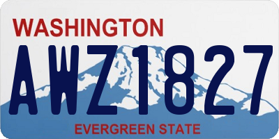 WA license plate AWZ1827