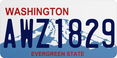 WA license plate AWZ1829