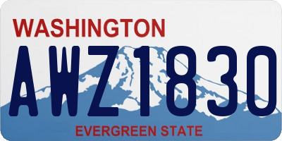 WA license plate AWZ1830