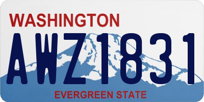 WA license plate AWZ1831