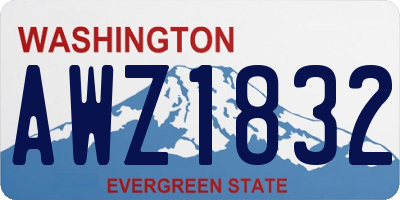 WA license plate AWZ1832