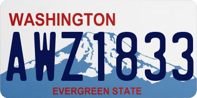WA license plate AWZ1833