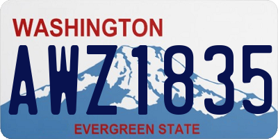 WA license plate AWZ1835