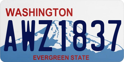 WA license plate AWZ1837