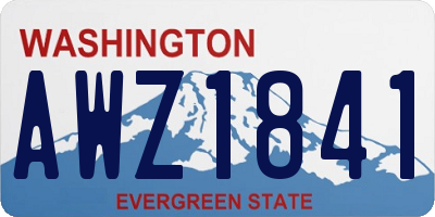 WA license plate AWZ1841