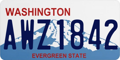 WA license plate AWZ1842