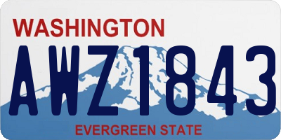 WA license plate AWZ1843