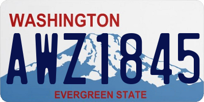 WA license plate AWZ1845