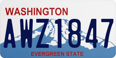 WA license plate AWZ1847