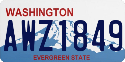 WA license plate AWZ1849