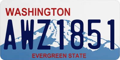 WA license plate AWZ1851