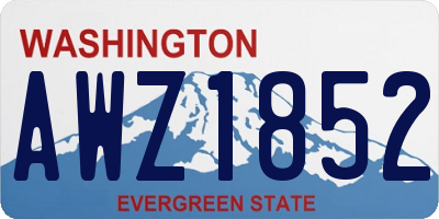 WA license plate AWZ1852